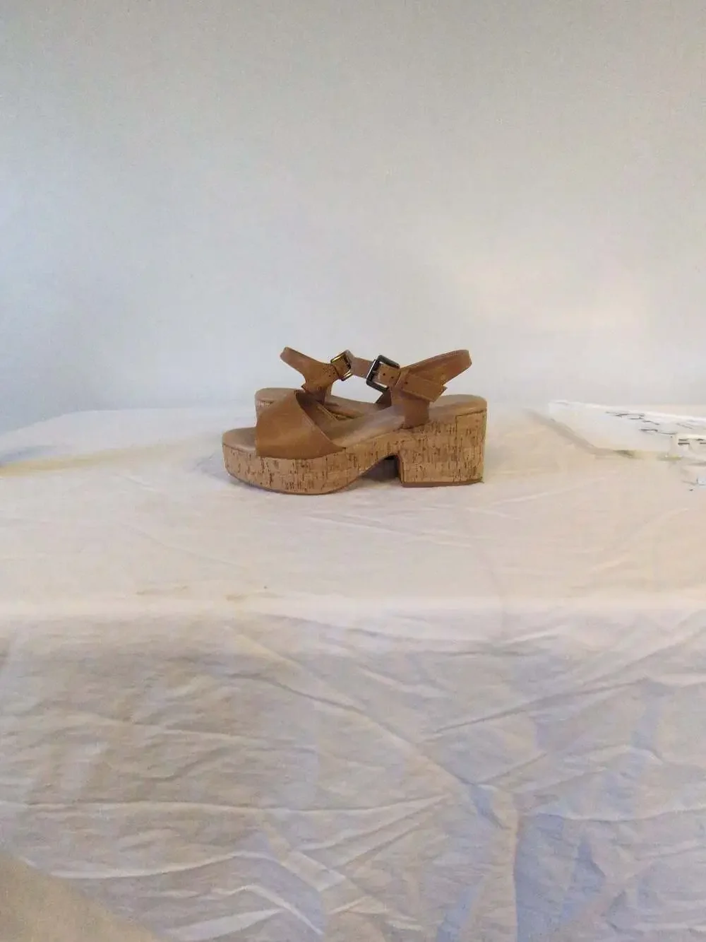 Maurices SuperCush Chop Out Wedge Sandal Size 9M Tan